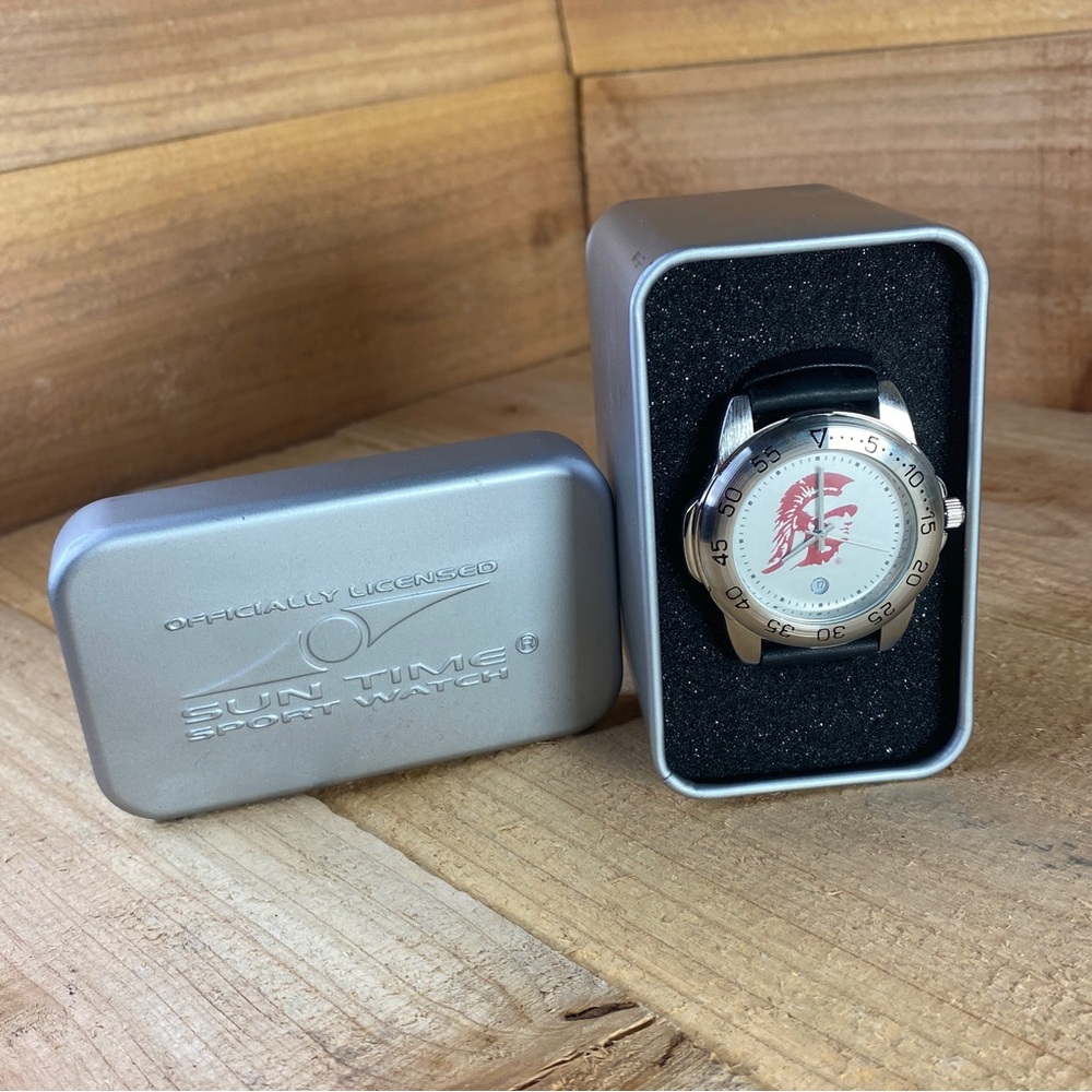 SunTime USC Trojans Sport Watch Leather Band